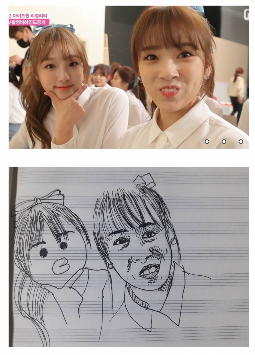 금손이 그린 아이즈원 멤버들.jpg | 인스티즈