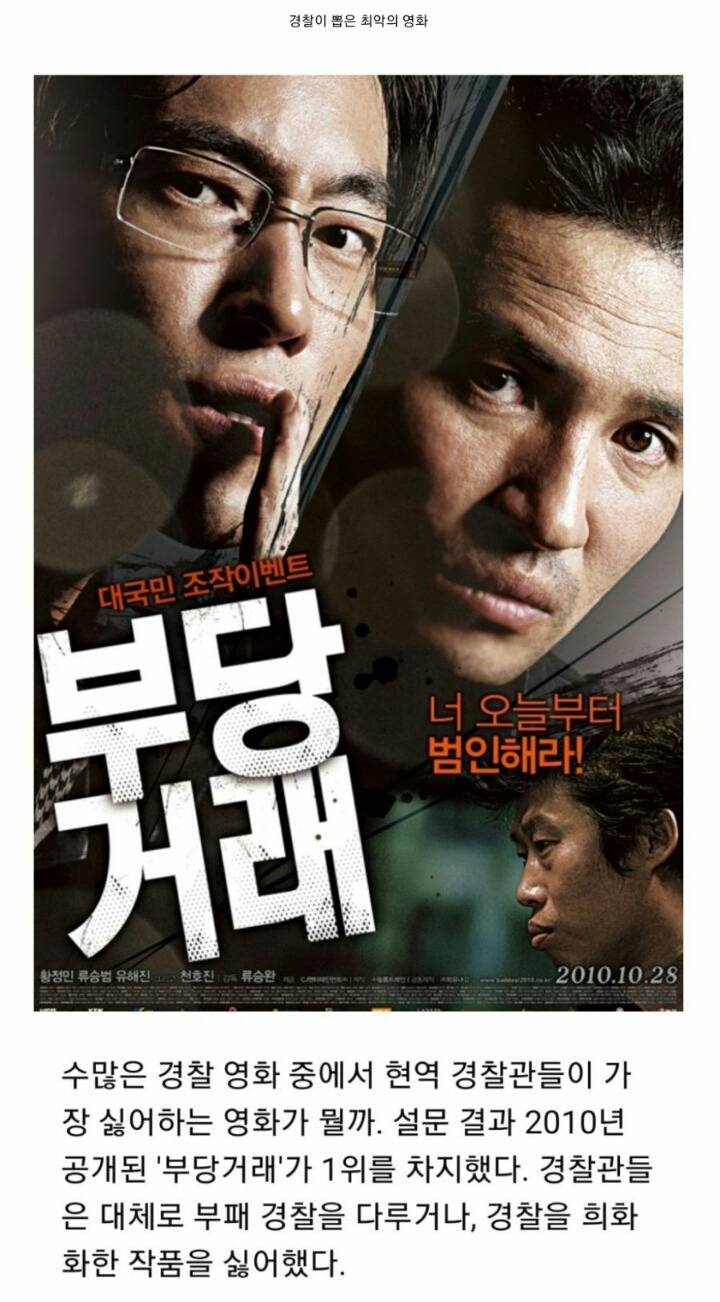 경찰이 뽑은 최고 최악의 영화.jpg | 인스티즈