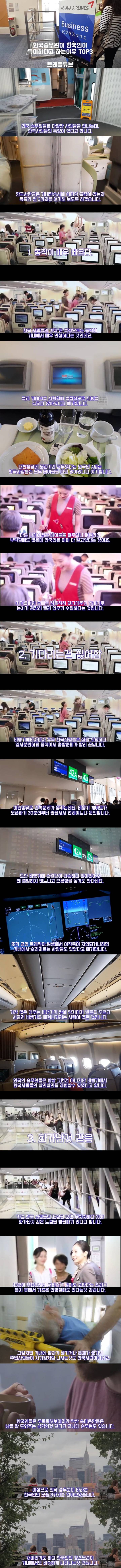 외국 승무원들이 생각하는 한국 승객 특징 | 인스티즈