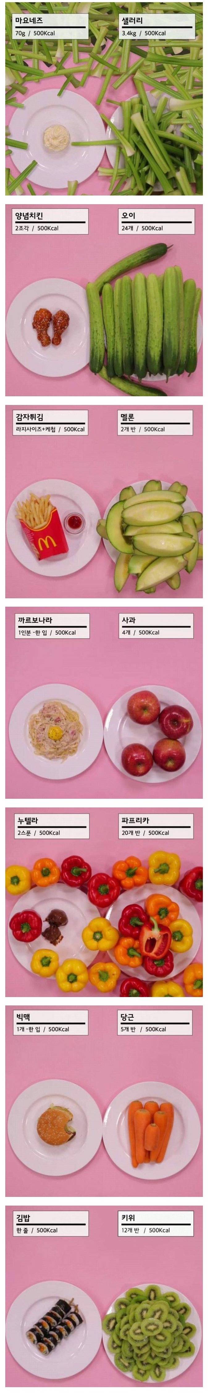 500 칼로리 vs 500 칼로리 .jpg | 인스티즈