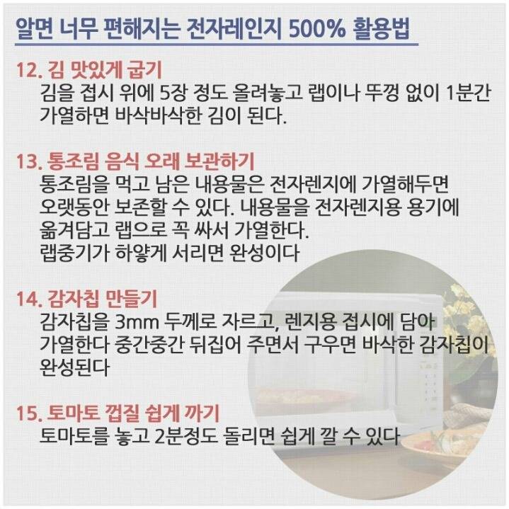알면 너무 편해지는 전자레인지 500％ 활용법.jpg | 인스티즈