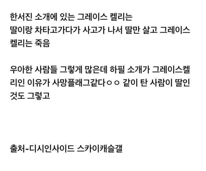 스카이캐슬 한서진 인물 소개에 나온 그레이스 켈리 ㅎㄷㄷ.jpg | 인스티즈