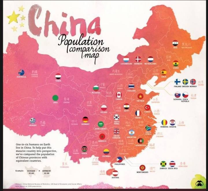 중국 각 지역 인구와 비슷한 국가들 | 인스티즈