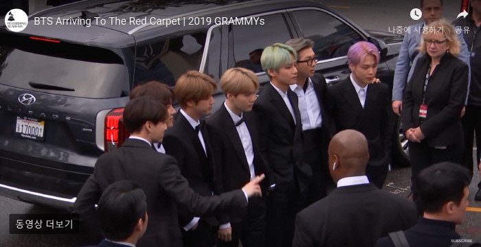 '그래미 레드카펫' 방탄소년단 '한국차 타고…한국 디자이너 옷 입고…' | 인스티즈
