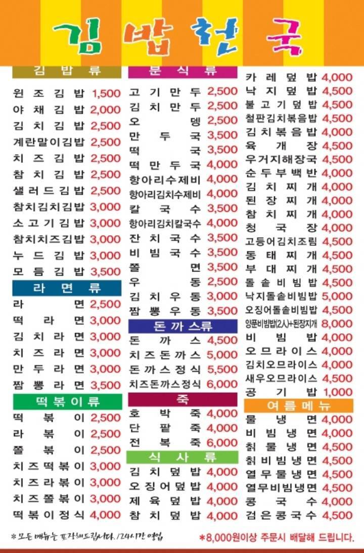 김밥천국, 본인이 자주 먹는 메뉴는?.jpg | 인스티즈