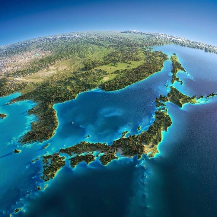 한국과 일본의 지형지도.jpg | 인스티즈