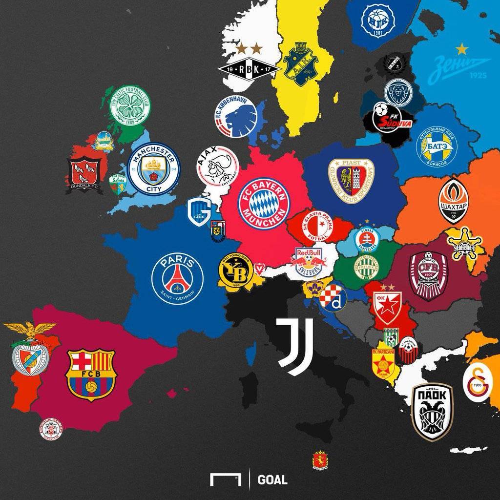 18/19 시즌 유럽 리그 챔피언 팀 지도.jpg | 인스티즈