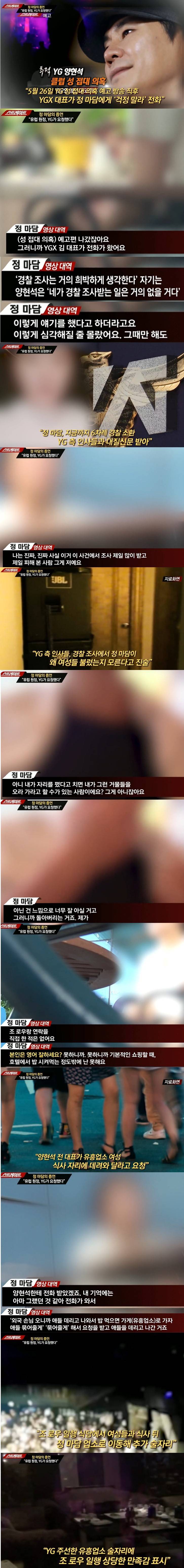 yg 성접대 의혹에 연루된 정마담이 화나서 스트레이트 인터뷰에 응한 이유 | 인스티즈