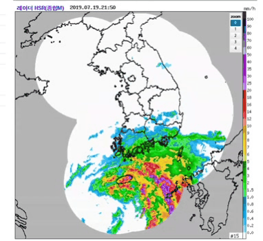 현재 태풍 다나스 위치와 예측 강수.gif | 인스티즈