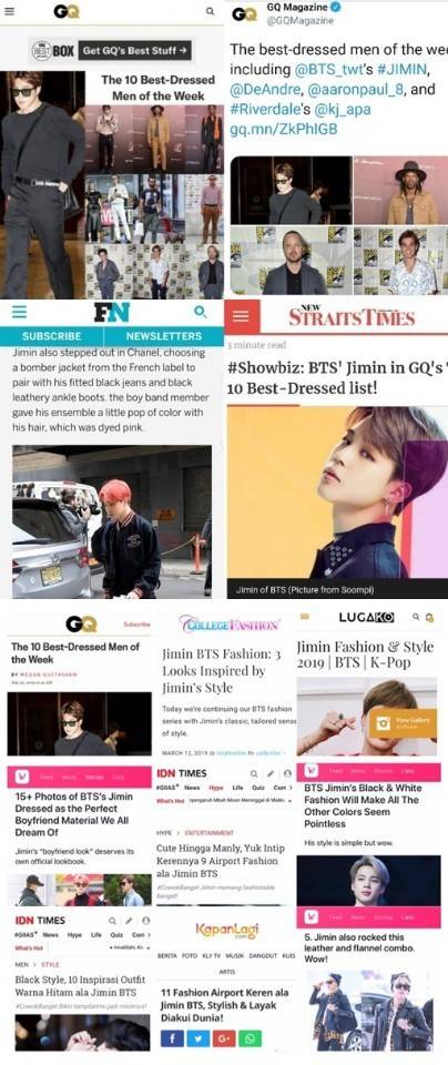 '세계적 패션리더' 방탄소년단 지민, 美 GQ 톱10 이어 보그지 에디터까지 화제 | 인스티즈