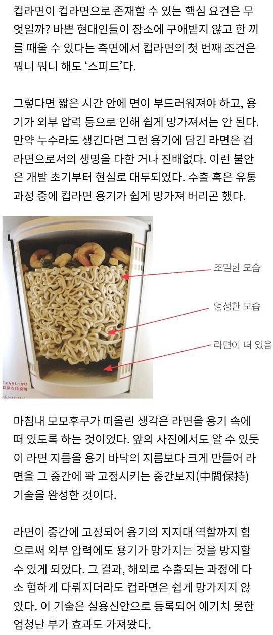 컵라면에 적용된 놀라운 기술 | 인스티즈