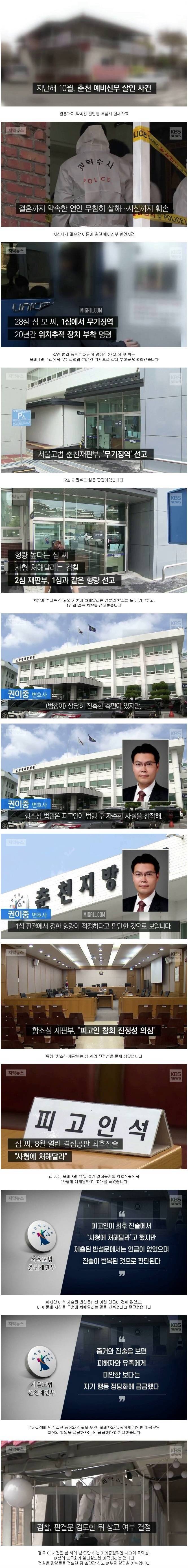 춘천 예비신부 살해범 무기징역 | 인스티즈