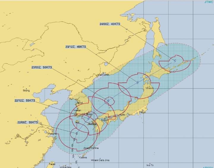 제 17호 태풍 타파 예상 진로...한국, 미국 - 대한해협 통과/일본 - 규슈 북쪽 먼바다 통과 + 최대풍속 초속 35m/s, 순간최대풍속 45m/s (9.22 13:00) | 인스티즈