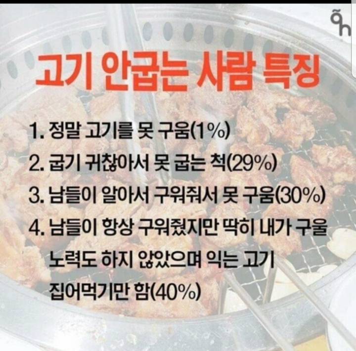 고기 안굽는 사람들 특징 | 인스티즈