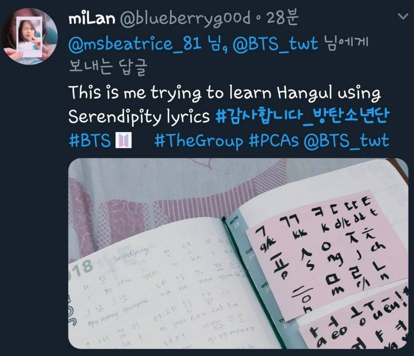 한글날을 맞아 방탄소년단 외국팬들이 하고있는것 | 인스티즈