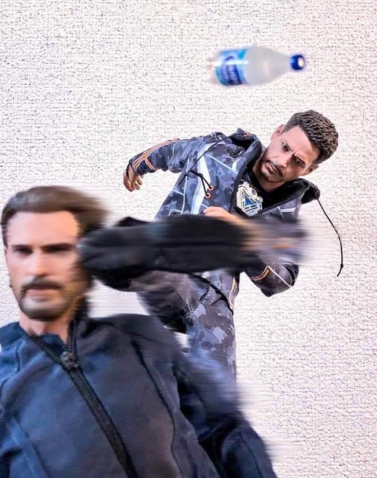 토니 스타크와 캡틴 아메리카의 병뚜껑 챌린지 | 인스티즈