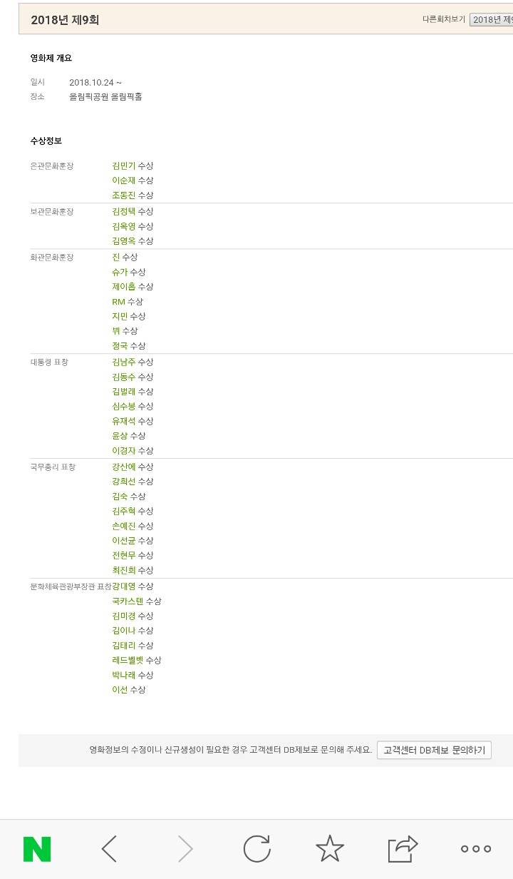 2019년 제10회 대한민국 대중문화예술상 수상정보 | 인스티즈