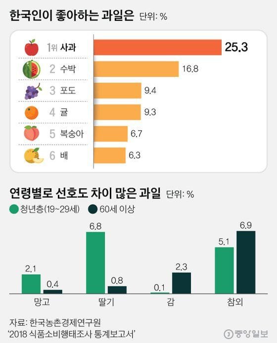 한국인이 가장 좋아하는 과일 TOP 6 | 인스티즈