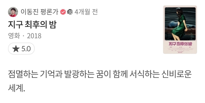 이동진 평론가 만점 준 2019 영화 | 인스티즈