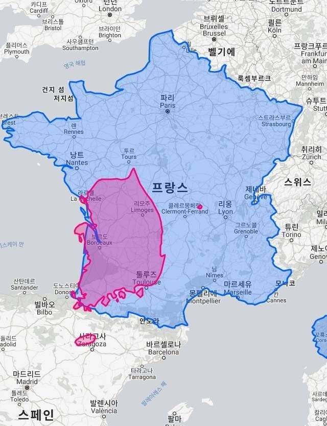 프랑스 땅 크기 체감 | 인스티즈