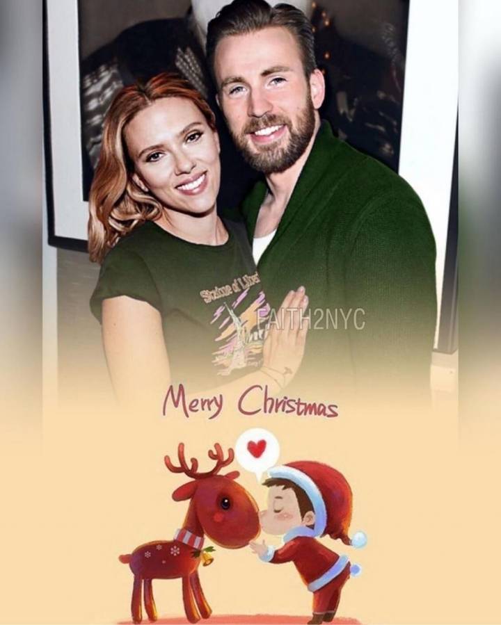 크리스 에반스 &amp; 스칼렛 요한슨 커플 크리스마스 팬아트들 | 인스티즈