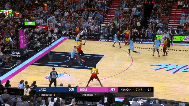 오늘자 마이애미 히트 뱀 아데바요의 스틸에 이은 신인 타일러 히로의 3점 | 인스티즈