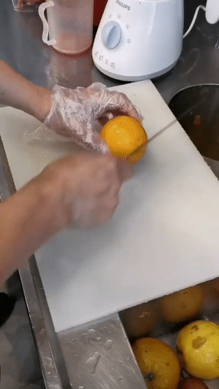 오렌지 손질하기.gif | 인스티즈