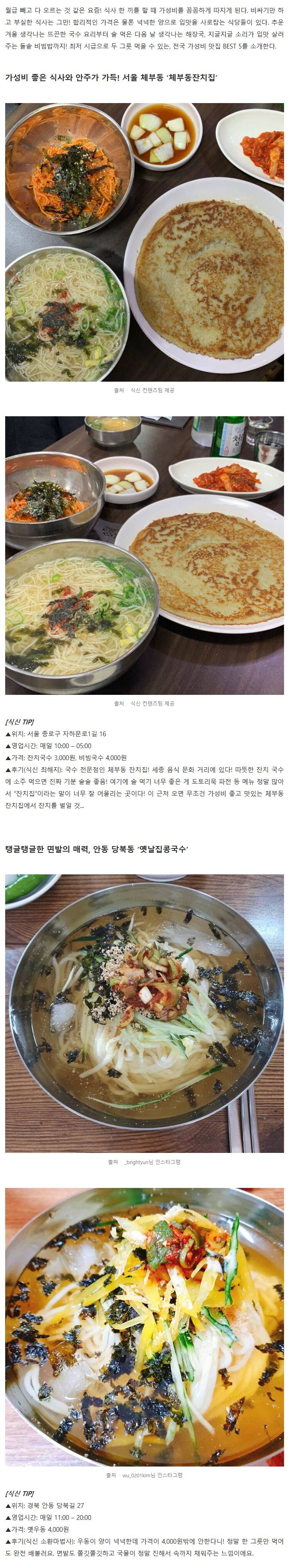 최저 시급으로 두 그릇! 전국 가성비 맛집 BEST 5 | 인스티즈
