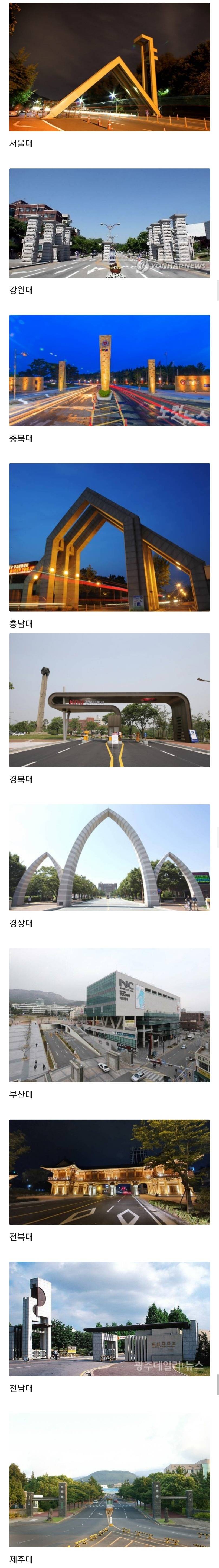 지방 거점 국립대학(지거국) 10개 대학 정문.jpg | 인스티즈