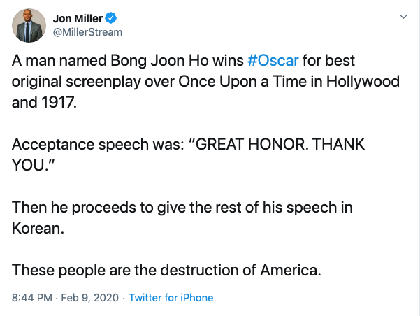 외국인이 오스카에서 한국어로 수상소감했다고 비아냥거리는 기자 | 인스티즈