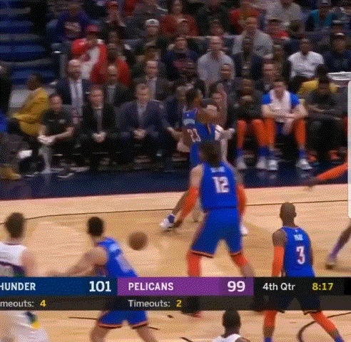 아담스를 밀어내는 자이온.gif | 인스티즈