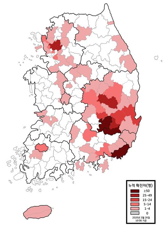 26일 오전 확진자 지도 업데이트 | 인스티즈