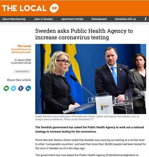스웨덴 정부 결국 집단면역 포기, 한국처럼 테스트하기로 결정 | 인스티즈