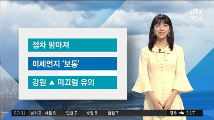 20200313 아침&amp; 김민아 JTBC 기상캐스터 | 인스티즈