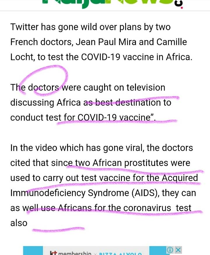 프랑스 의사 "코로나 백신을 아프리카인에게 임상실험하자" | 인스티즈