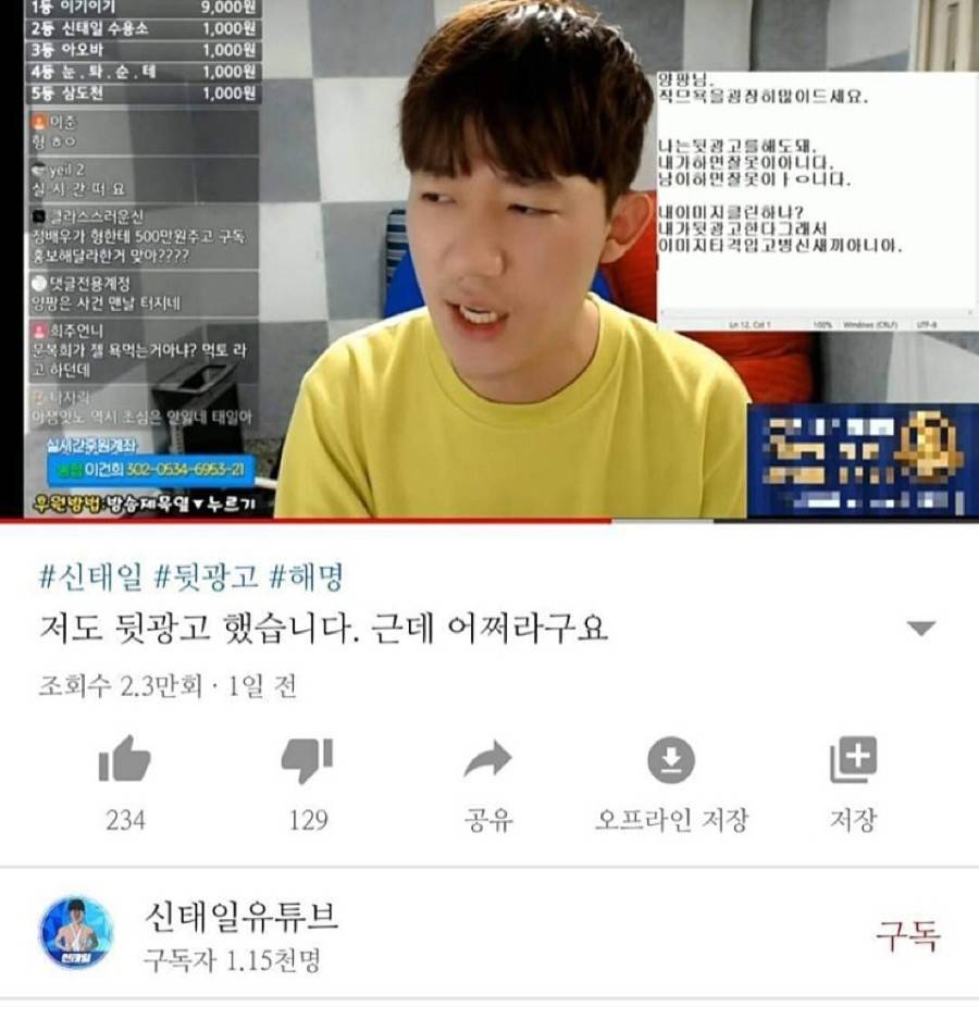 뒷광고 밝혔는데 묻힌 유튜버.JPG | 인스티즈