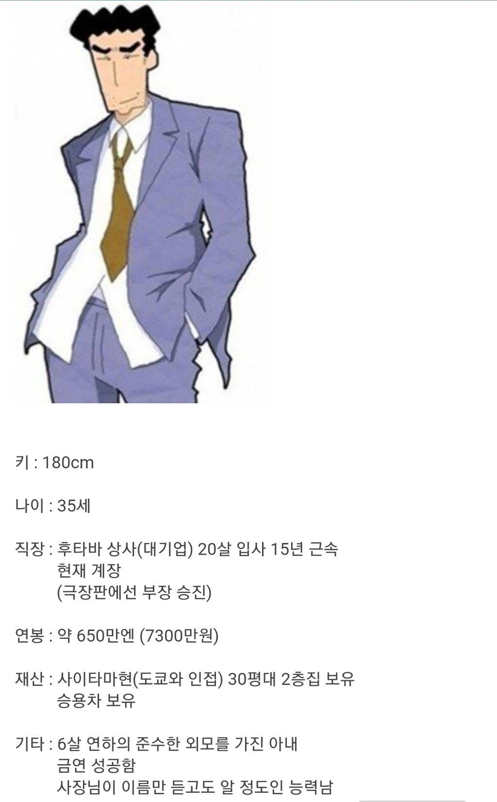 사람들이 잘 모르는 짱구아빠 스펙 jpg | 인스티즈