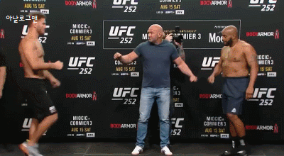 UFC 252 - 스티페 미오치치 VS 다니엘 코미어 공식 계체량, 대면식.gif | 인스티즈