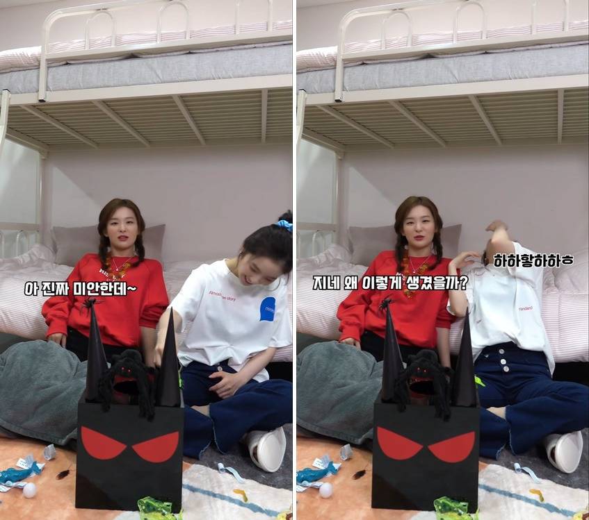 바퀴벌레 장난감 보고 놀라는 슬기를 보고 놀라는 아이린 ㅋㅋ.gif | 인스티즈