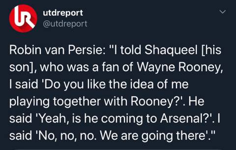 로빈 반 페르시 : 내가 루니팬이었던 아들한테 "아빠가 루니랑 뛰면 어떨것 같니?" 라고 물어봤었거든 | 인스티즈