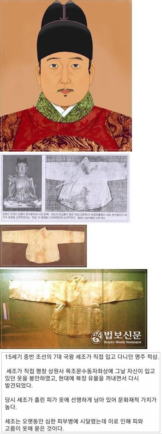 세조의 피고름이 묻어있는 적삼.JPG | 인스티즈