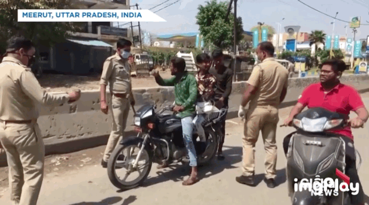 인도 경찰들의 코로나 대응법.gif | 인스티즈