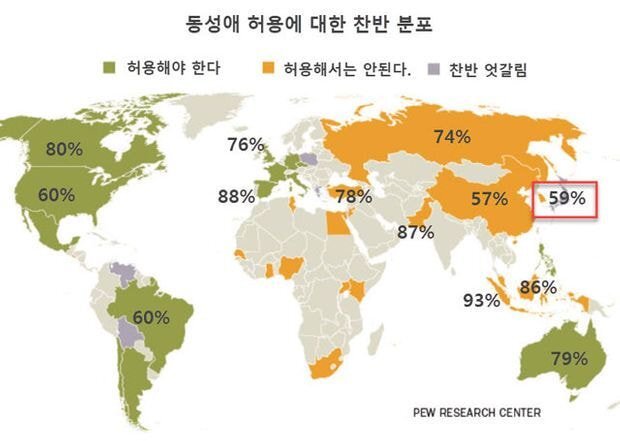 2019년 기준)동성결혼 합법화 국가 및 한국 동성결혼 갤럽조사 | 인스티즈