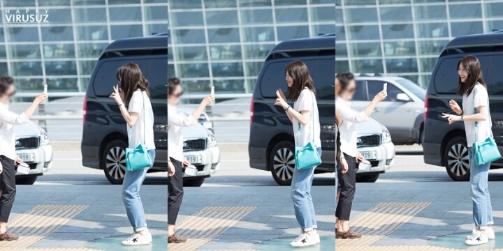 공항에서 자기 사진을 찍으려는 아주머니께 수지가 취한 행동 | 인스티즈