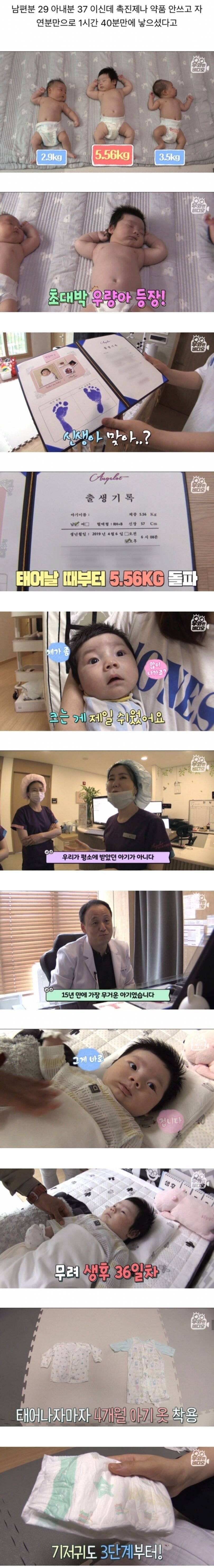 5.56kg 자연분만으로 태어난 아기 근황 ㄷㄷㄷ.jpg | 인스티즈