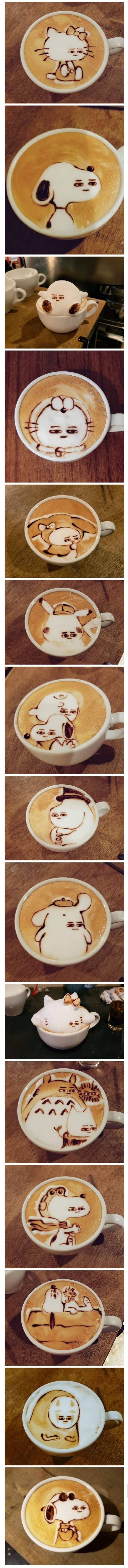 바리스타가 커피에 그린 그림 | 인스티즈