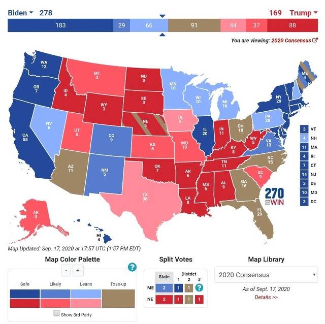 현재 미국 대선 후보들이 확보한 선거인단 | 인스티즈