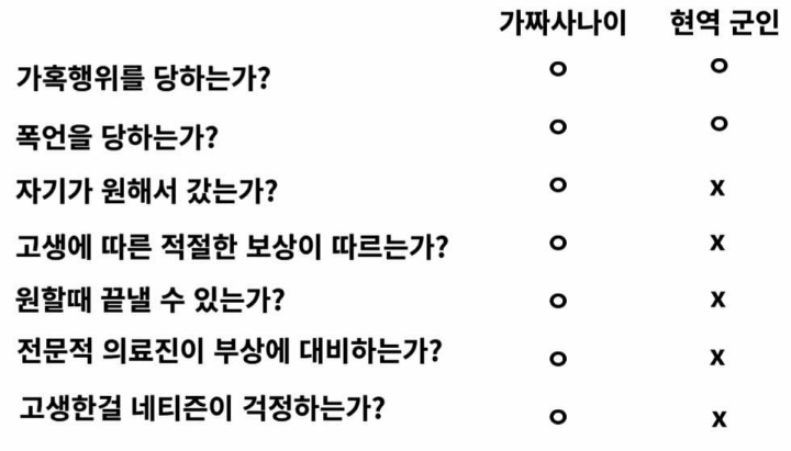 가짜사나이 vs 현역군인 비교 | 인스티즈