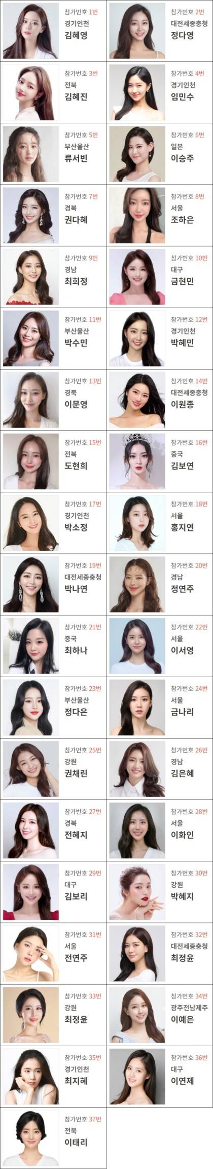 2020년 미스코리아 후보들 사진.jpg | 인스티즈