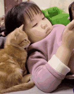 애기 집사랑 같이 휴대폰 보는 아기 고양이.gif | 인스티즈